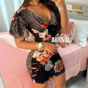 Women’s Elegant Floral Butterfly Mini Dress